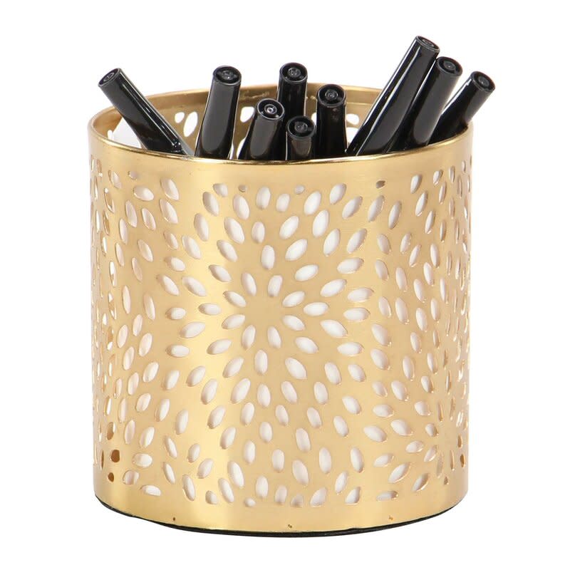 Gold pencil cup