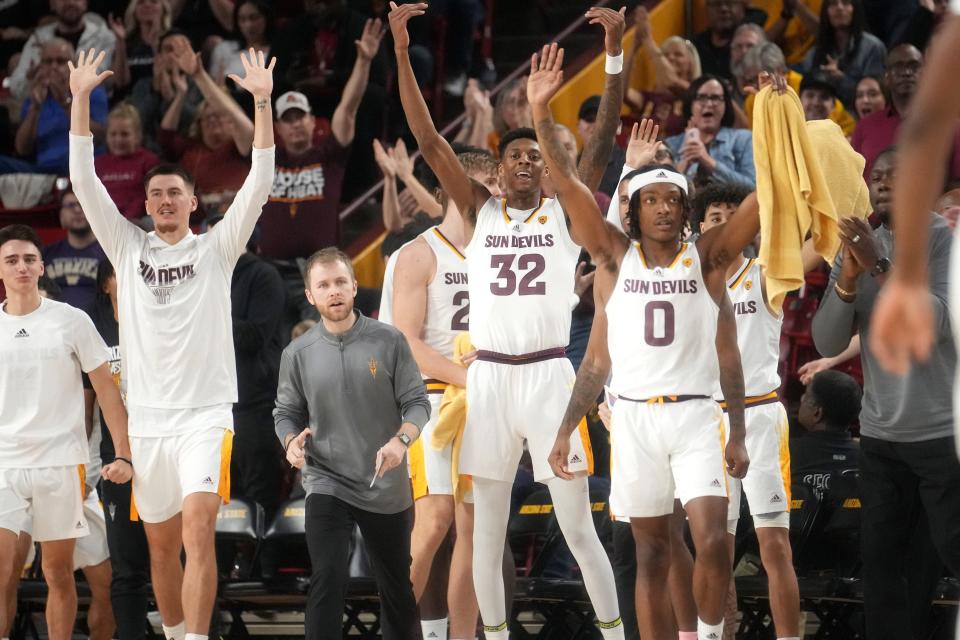 The Arizona State Sun Devils men's basketball team is on the rise in NCAA Tournament March Madness bracketology projections.