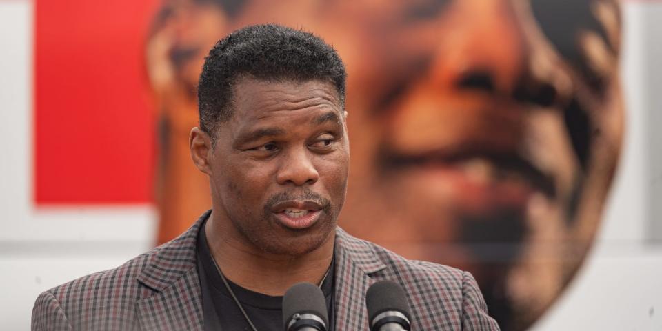 Georgia Republican Senate candidate Herschel Walker speaks at a campaign event on September 9, 2022 in Gwinnett, Georgia.