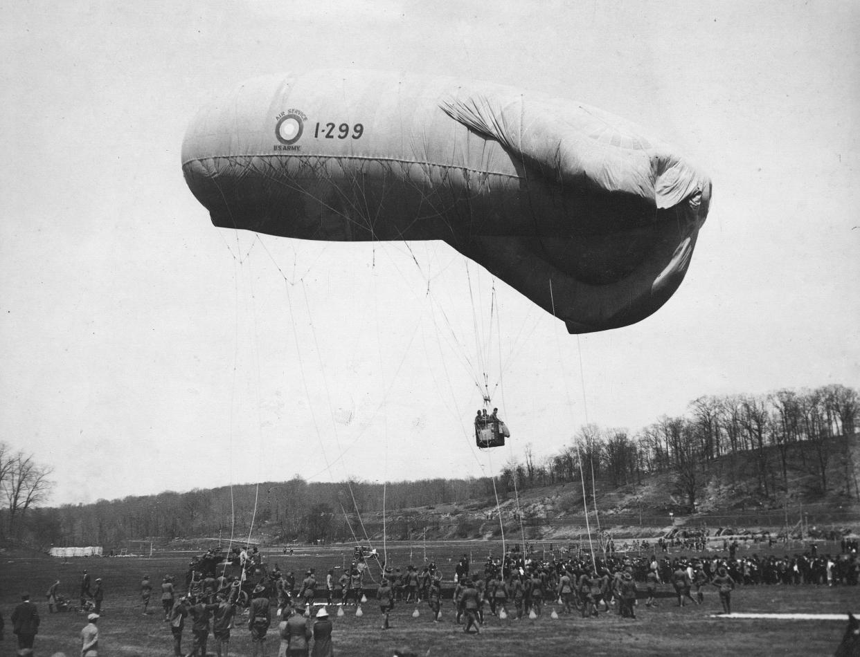 An observation balloon at Van Cortland Park in New York City in 1919