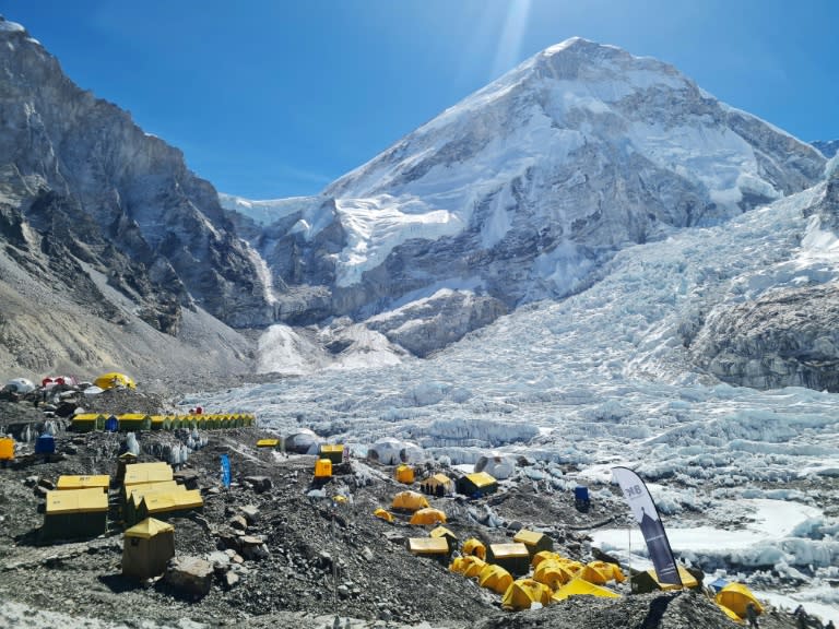 Tents of mountaineers are pictured at Everest base camp (Purnima SHRESTHA)
