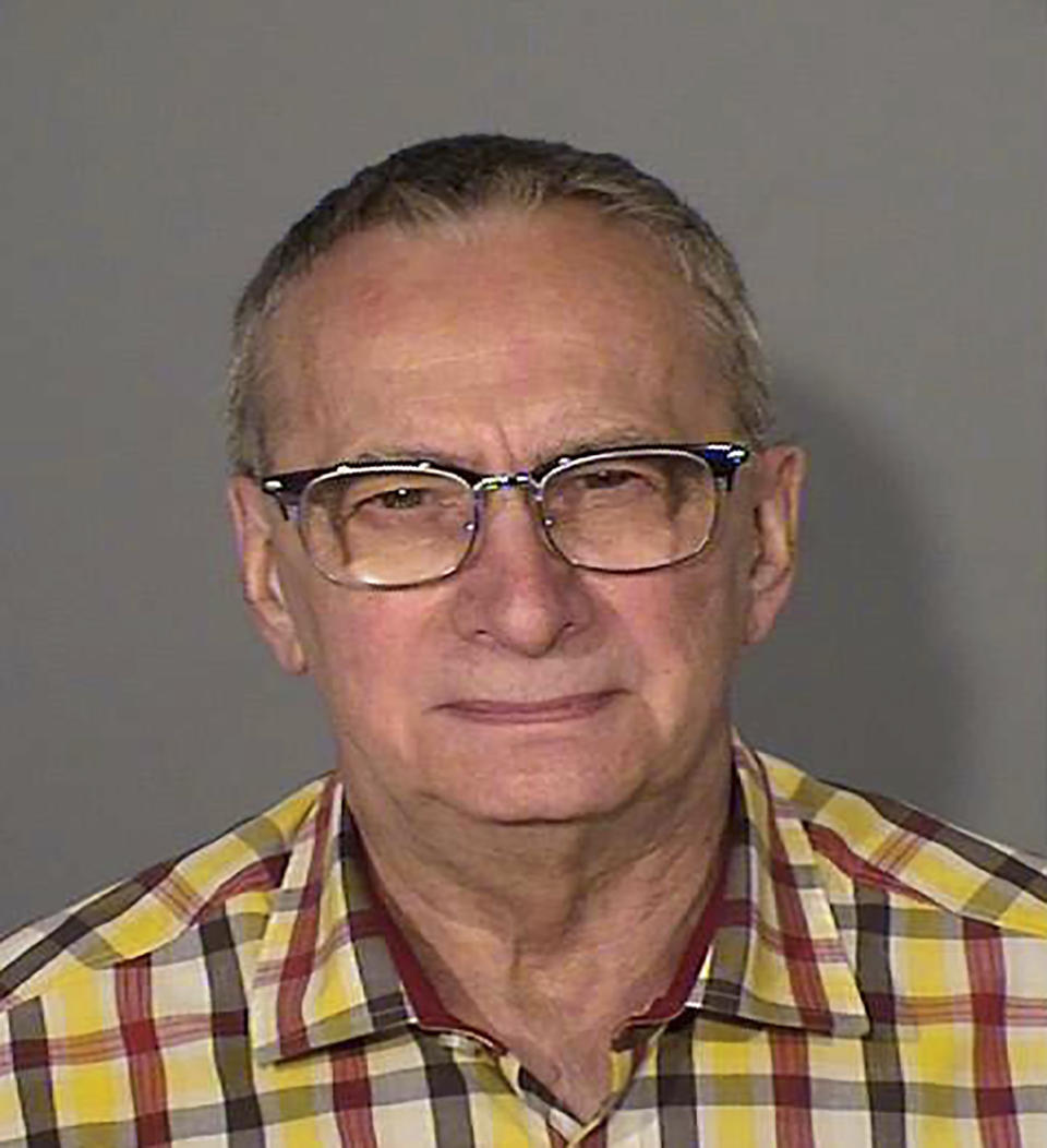 FILE - This booking photo provided by the Naperville, Ill., Police Dept. shows Barry Lee Whelpley. Terry Ekl, an attorney for Whelpley, a Minnesota man charged in the stabbing death of a 15-year-old suburban Chicago girl more than half a century ago, wants statements he made at Minnesota police station suppressed. Ekl argued in a recent defense motion the statements should be excluded because they occurred in continuation of a seven-hour interrogation that began at his home, the Arlington Heights Daily Herald reported Tuesday, June 6, 2023. (Naperville Police Department via AP, File)