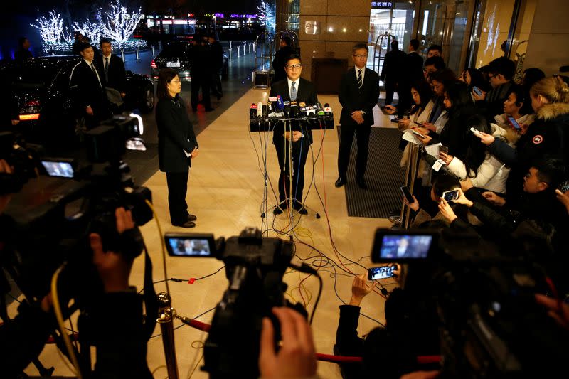 Hong Kong's Commissioner of Police Chris Ping-keung Tang speaks at a news conference at the Regent hotel in Beijing