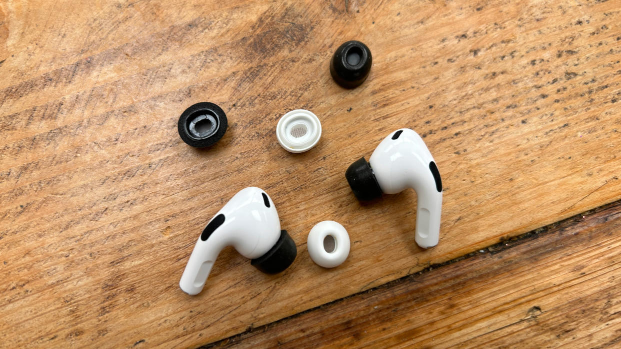  Apple AirPod Pro 2 with Comply memory-foam tips. 