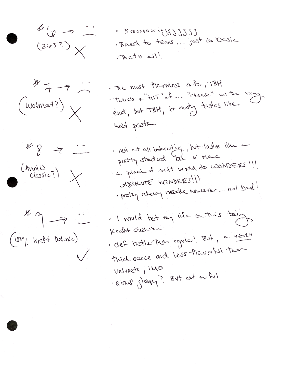 More of the author's handwritten notes on a piece of paper