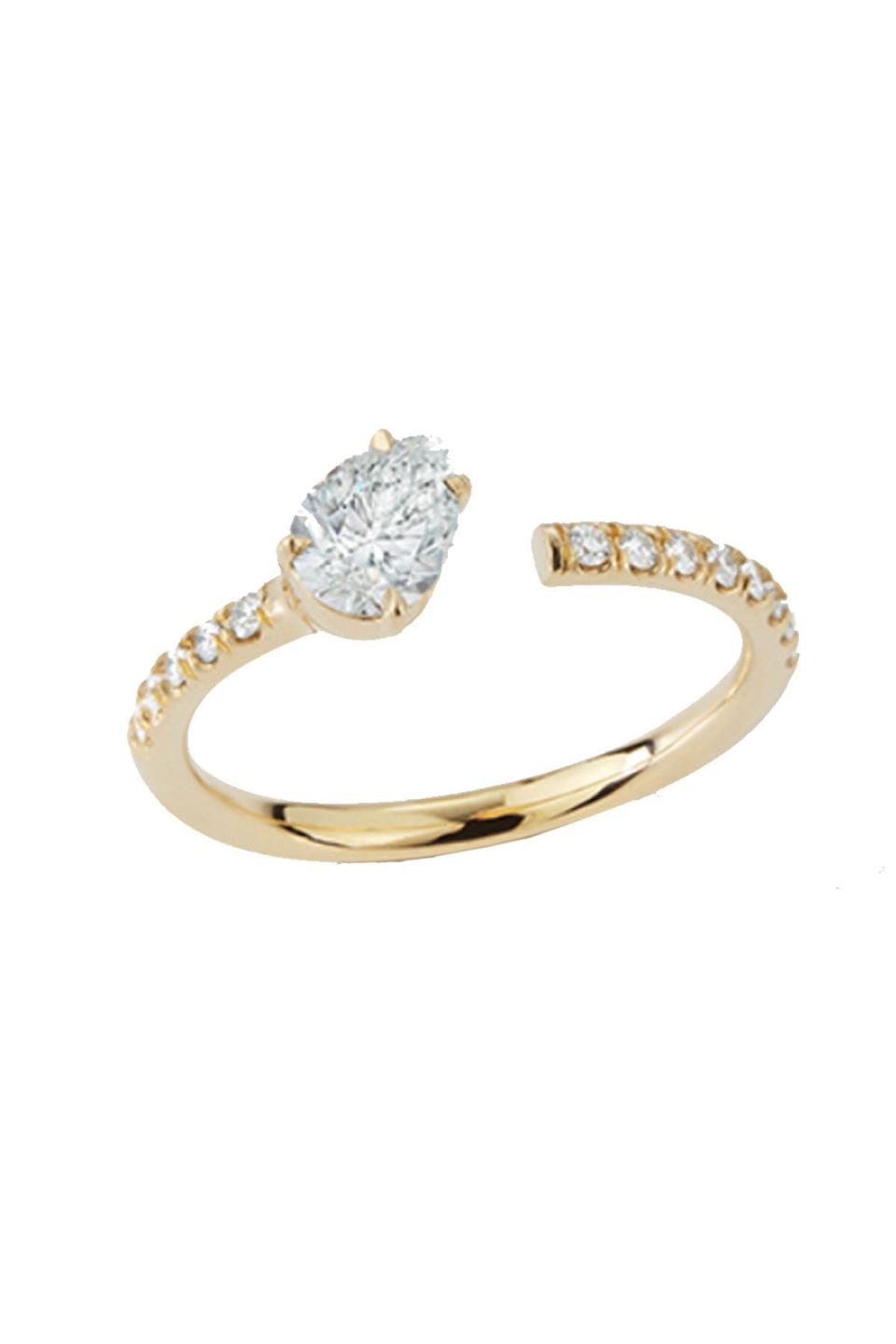 Prive Diamond Pear Open Ring