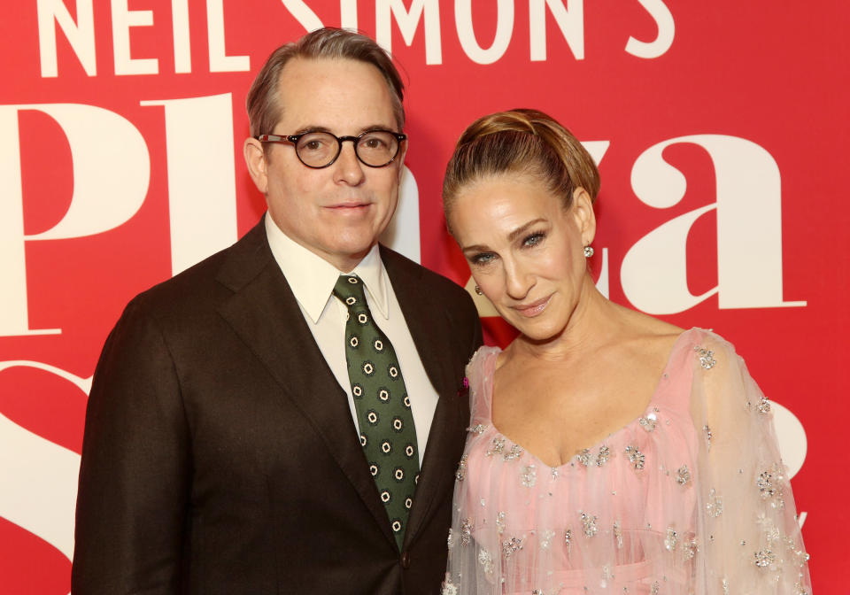 Closeup of Matthew Broderick and Sarah Jessica Parker