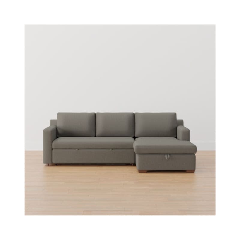 Shasta Square Arm Upholstered Trundle Sleeper Sofa with Storage Chaise