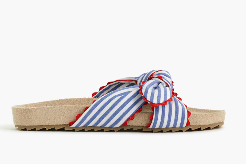 A striped slide from the Crewcuts x Loeffler Randall collection. - Credit: Courtesy of Loeffler Randall