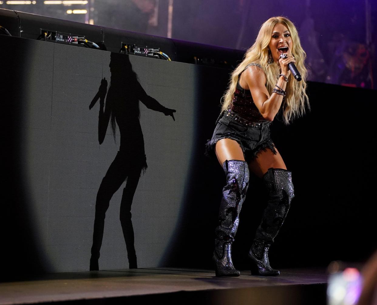 Carrie Underwood performs during CMA Fest at Nissan Stadium Sunday, June 12, 2022, in Nashville, Tenn. 