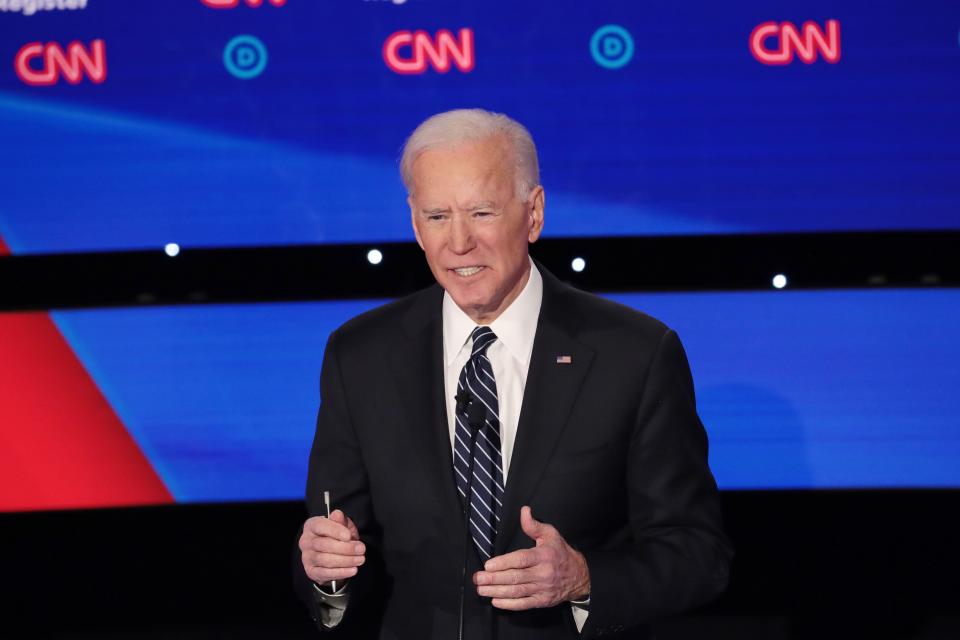 Former Vice President Joe Biden has emphasized his foreign policy experience, including at the Democratic presidential debate in Des Moines, Iowa, last week. (Scott Olson/Getty Images)