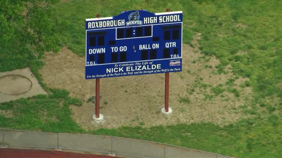 <div>Roxborough High School dedicated its scoreboard to Nicolas Elizalde, who was killed in a shooting outside the school in 2022.</div>
