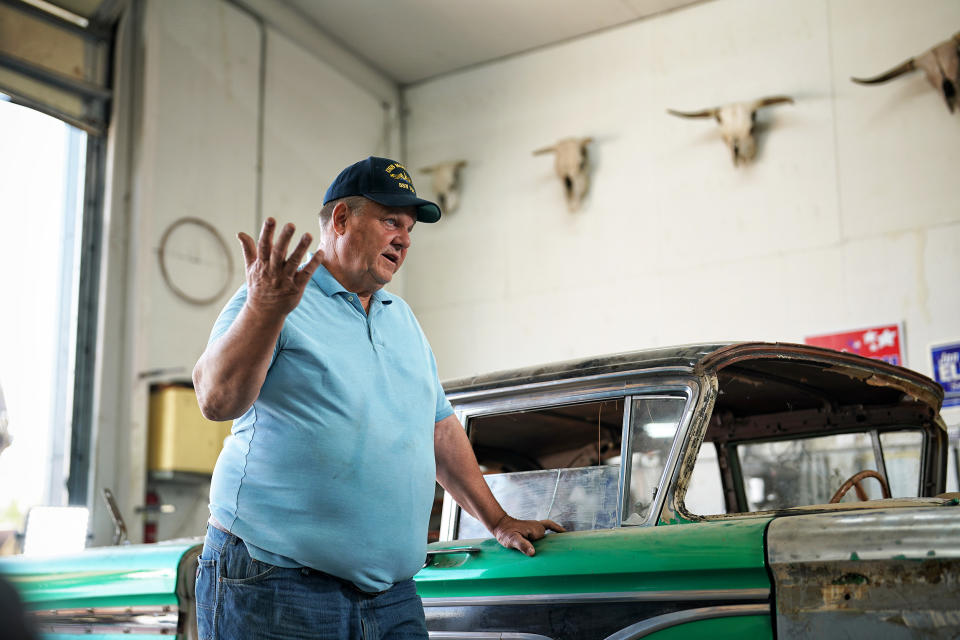 Senator Jon Tester, D-Montana, seen on his farm in Big Sandy on August, 1, 2023. Tester, 66, is running for a fourth term, a huge boost for Democrats trying to retain the Senate majority in 2024. (Frank Thorp V / NBC News)