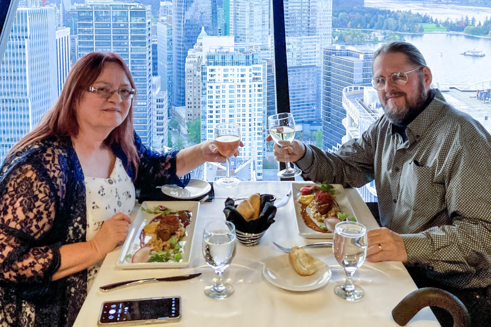 Bruce Hawley and his wife Laurie celebrated their 3rd wedding anniversary in 2021 in Vancouver, several years after his TIL therapy. (Courtesy Bruce Hawley)