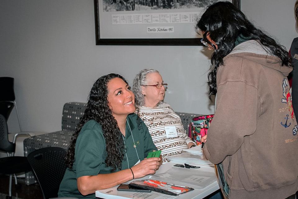 Shawna Lopez, a Midland College professor and WT alumna, ran the Realityville USA school during a poverty simulation held for senior nursing students from West Texas A&M University.