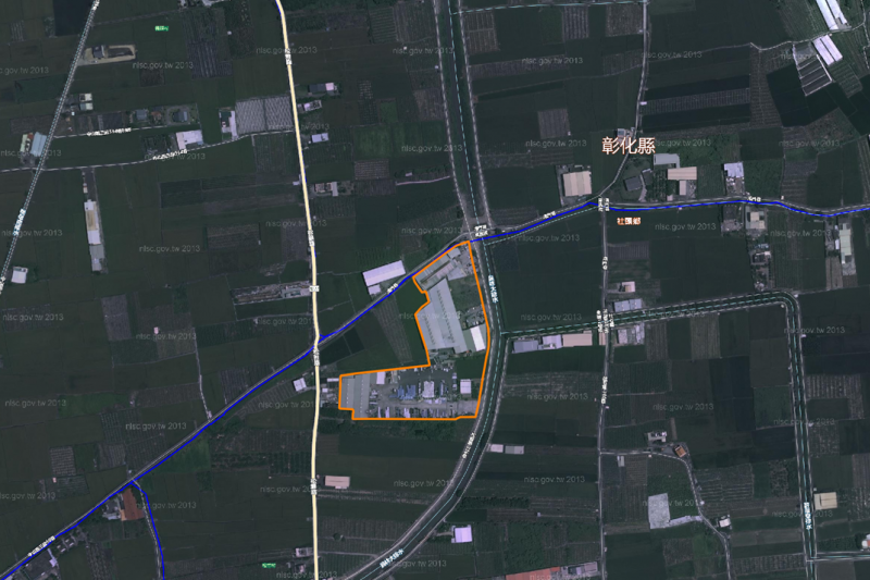 橘線廠區為夆昌皮革股份有限公司位置。（地球公民基金會提供）