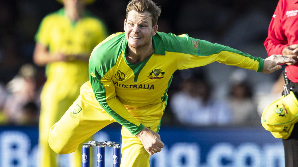 Turns out Steve Smith had a secret weapon heading into the World Cup - off-spin. (Photo by Andy Kearns/Getty Images)