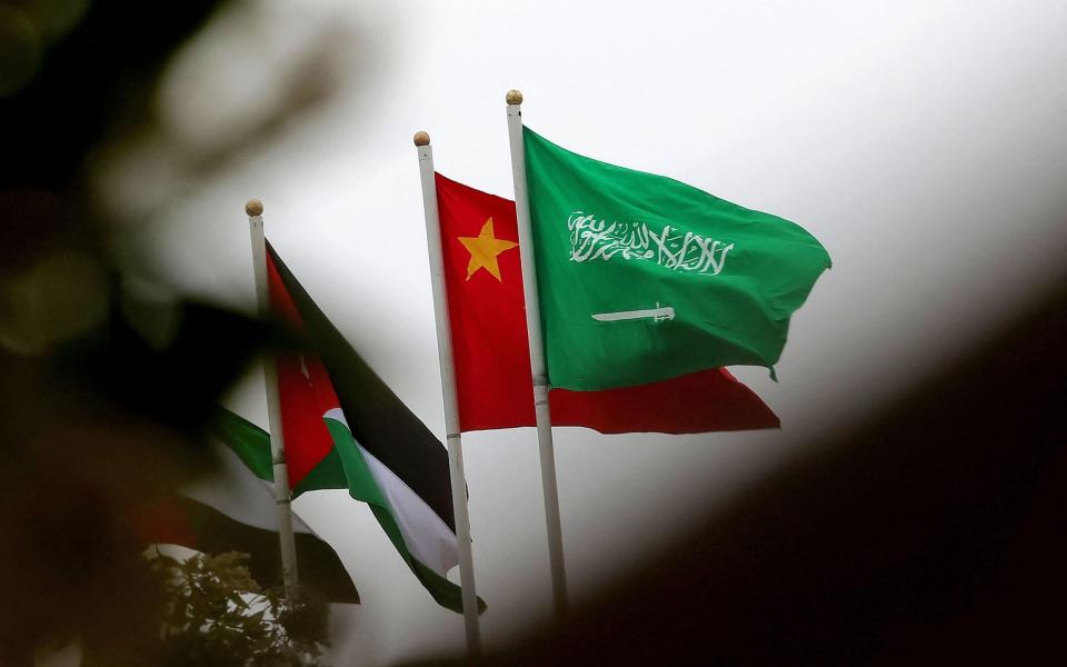 Riyadh was decked out in Chinese flags - AFP