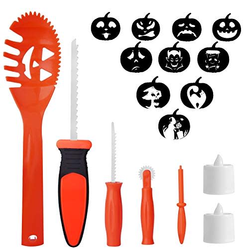 Halloween Pumpkin Carving Kit, 15pcs Premium Quality Stainless Steel  Pumpkin Carving Tools With Carrying Case for Adults & Teens Sculpting 