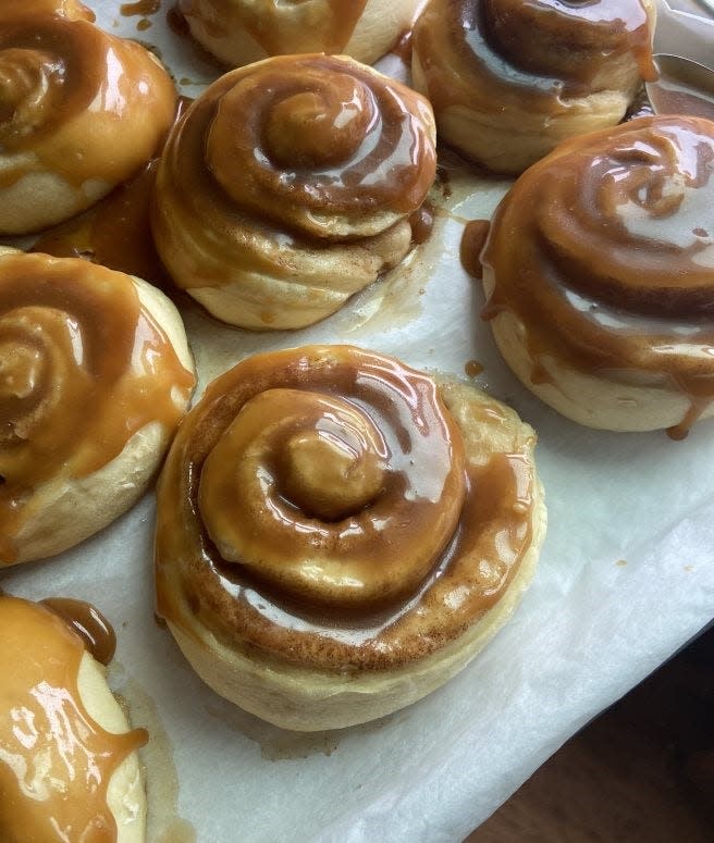 Cinnamon rolls are among the creations by Chozzie's Bakery.