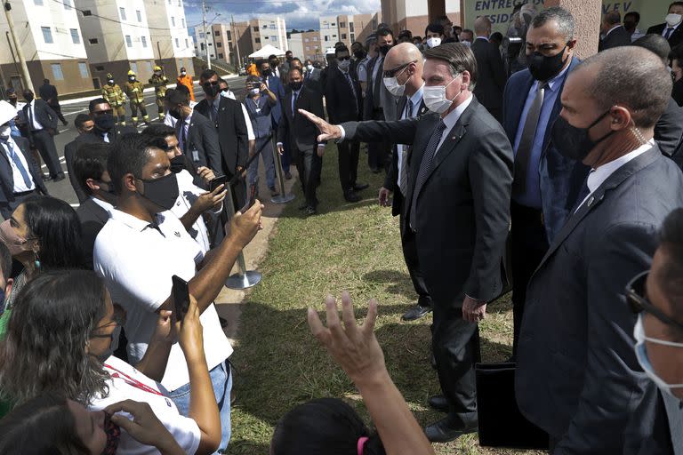 Jair Bolsonaro, en un acto en un suburbio de Brasilia