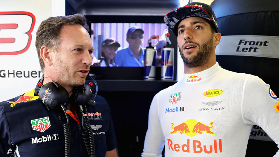 How will Christian Horner’s decision affect Daniel Ricciardo? Pic: Getty