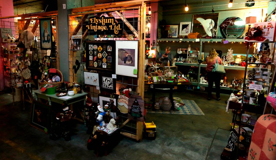 Elysium Vintage, Ltd. is one of several dozen vendors located at The Public Market at Columbia River Warehouse in downtown Kennewick.