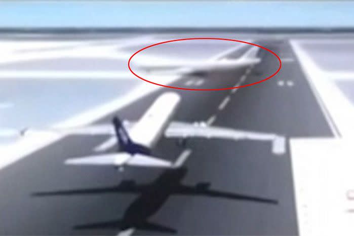 The heroic pilot narrowly avoids a collision. Image: news.123.com