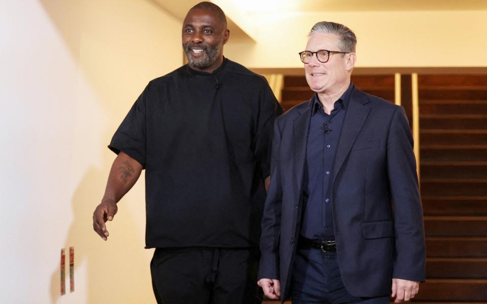 Sir Keir Starmer and Idris Elba are pictured together today in London