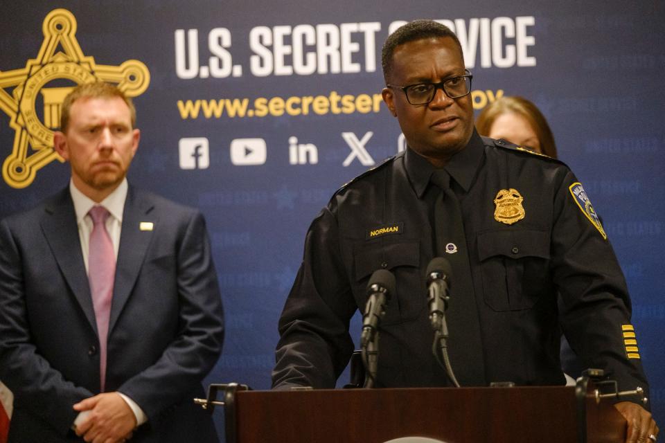 Milwaukee Police Chief Jeffrey Norman answers reporters' questions during a news conference about security at the RNC on June 21.