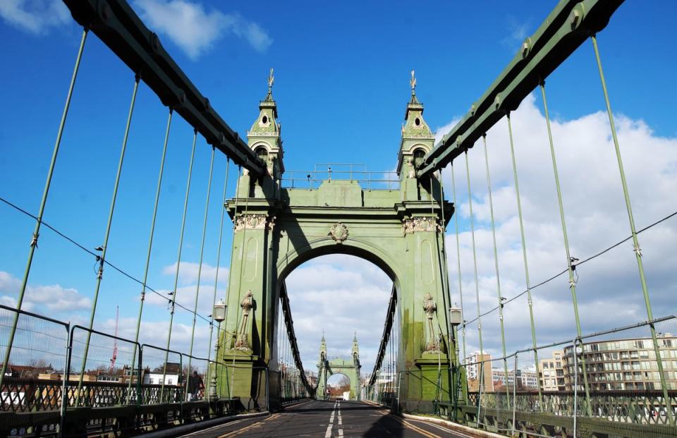 A general view of Hammersmith Bridge in London (PA)