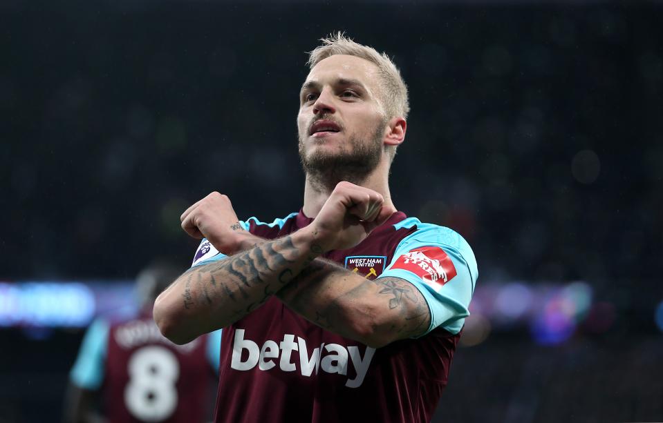 Marko Arnautovic (above) could be key to West Ham getting a result at Chelsea, along with Arthur Masuaku