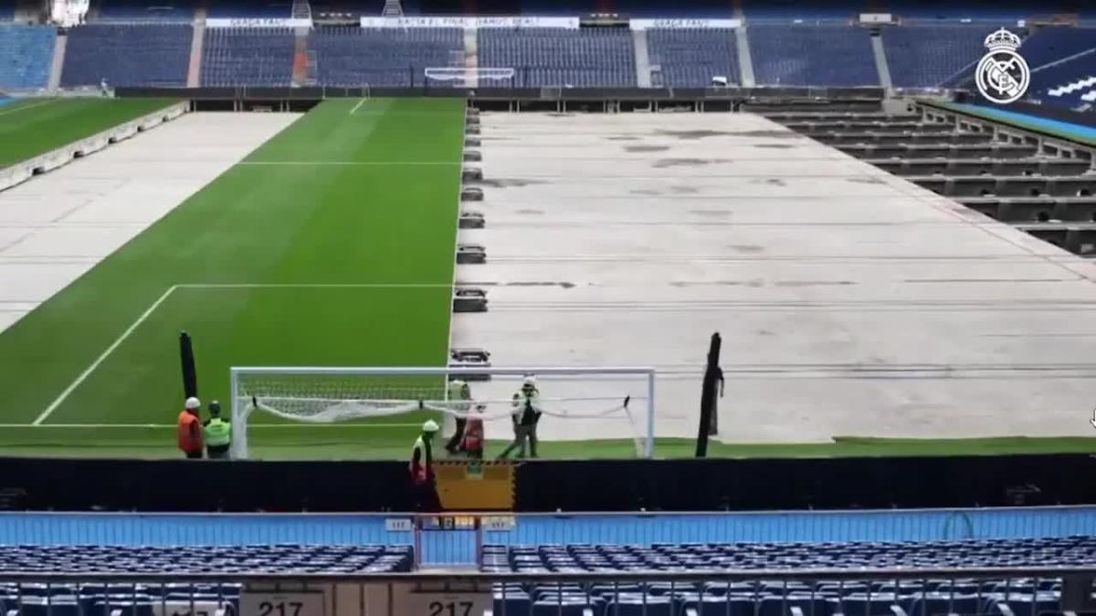 El Real Madrid presume de estadio: así es el césped retráctil del Santiago  Bernabéu, Deportes