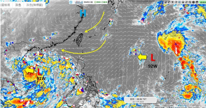 今年入秋第一波東北季風將於本周六、日報到，北部及東半部將轉涼、降雨。（圖／擷取自Facebook／天氣職人-吳聖宇）