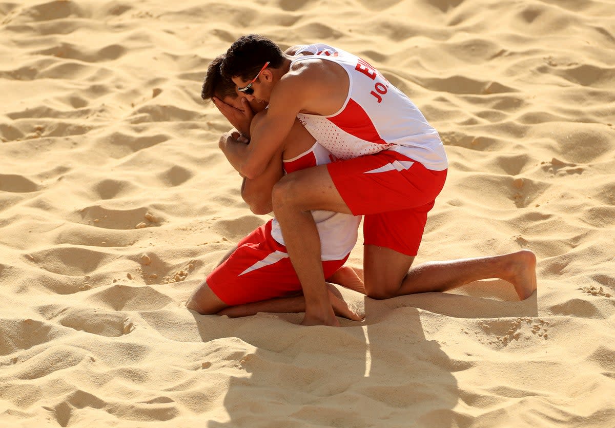 Javier and Joaquin Bello are into the men’s semi-finals in the beach volleyball (Bradley Collyer/PA) (PA Wire)