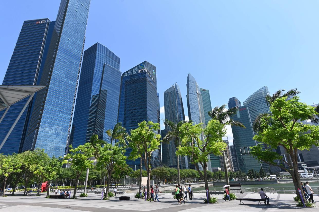 A general view of Singapore's financial business district is seen in Singapore on July 12, 2019. (Photo by Roslan RAHMAN / AFP)        (Photo credit should read ROSLAN RAHMAN/AFP via Getty Images)
