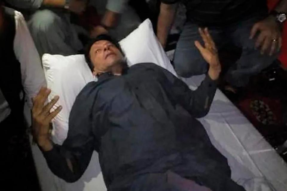 Imran Khan survived an assassination attempt in Islamabad in November 2022 (Pakistan Tehreek-e-Insaf via AP)