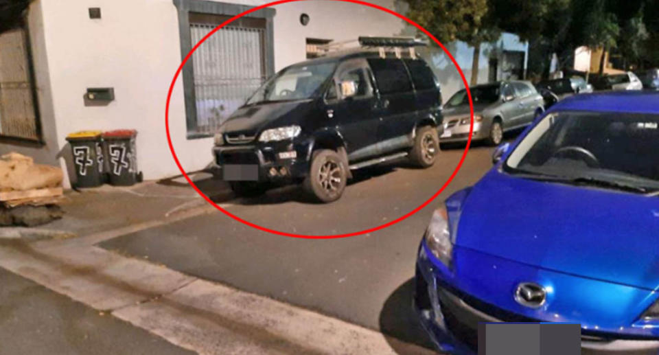 A photo of Damian Seagar's car in the inner west Sydney suburb of Marrickville parked within 10 metres of an intersection.