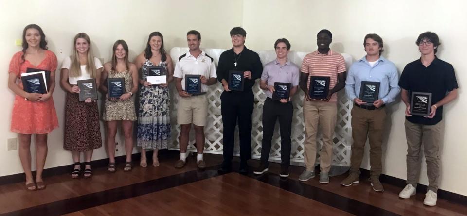 Several scholarship winners were recognized during Saturday's Washington County Sports Hall of Fame induction ceremony.