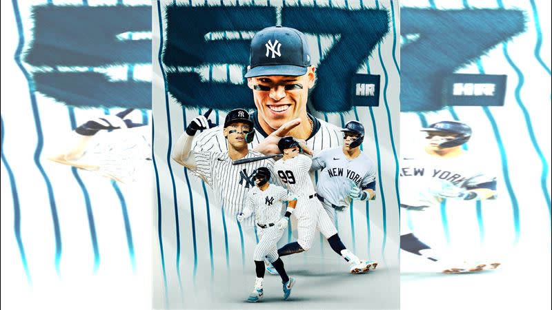 賈吉（Aaron Judge）炸裂本季第57轟，打點來到142分。（圖／翻攝自MLB推特）