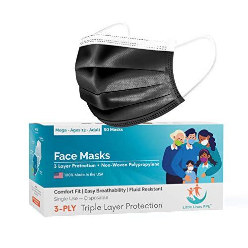 3-Layer Disposable Face Masks (50-Pack)