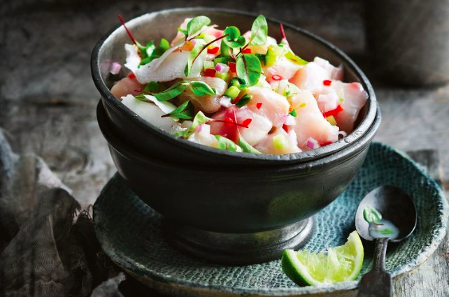 Mahi Mahi, coconut and lime ceviche