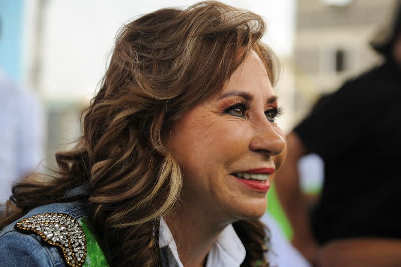 Presidential candidate Sandra Torres holds closing campaign rally, in Guatemala City