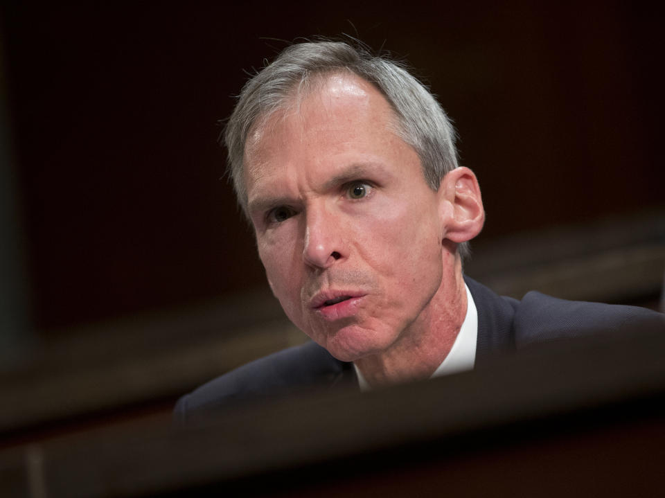 FILE - In this April 14, 2016 file photo Rep. Dan Lipinski, D-Ill. speaks on Capitol Hill in Washington.Lipinski is running for re-election against Marie Newman in the March 17, 2020 Illinois primary. (AP Photo/Pablo Martinez Monsivais File)