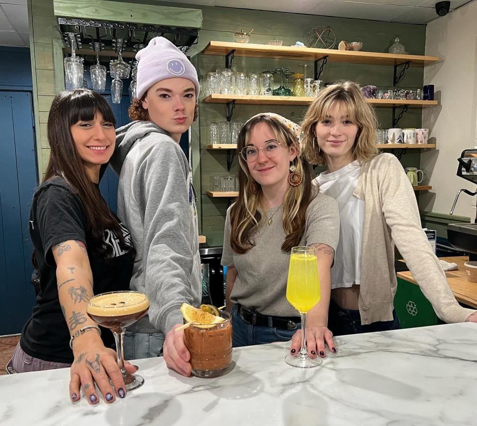 The Peach Blossom Eatery in Newark celebrated the new law regulating morning alcohol sales by posting a photograph of staff members (Antoinette Ross, Callum Wragg, Michelle Kelly and Sydney Dovi) with a selection of cocktails.