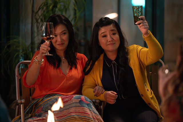 <p>Disney/Carlos Lopez-Calleja</p> Sumi (Kara Wang) and Alice (Sherry Cola) say farewell on Good Trouble