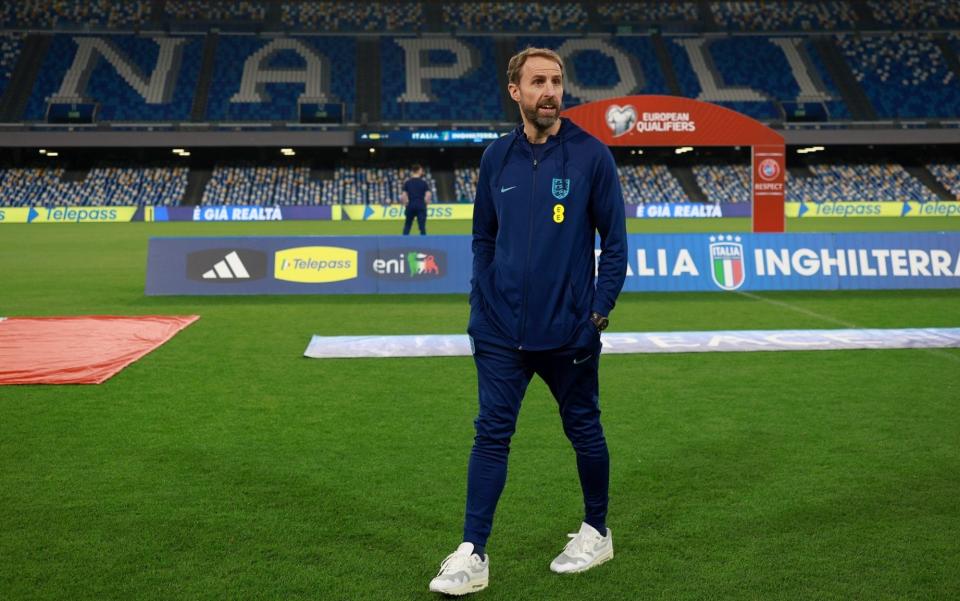 Gareth Southgate in Naples before the game - England and Gareth Southgate's task is clear: win Euro 2024, no excuses - Getty Images/Eddie Keogh