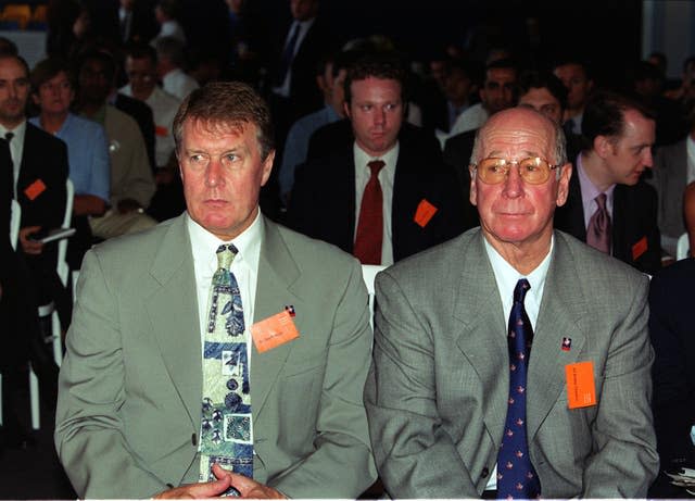 Geoff Hurst (left) and Charlton played in England's World Cup win