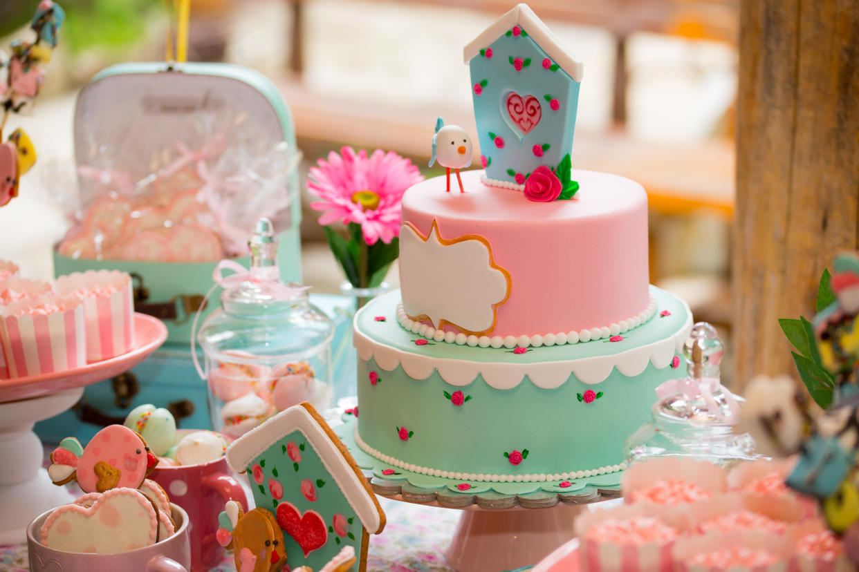 Birthday party table with sweets for kids