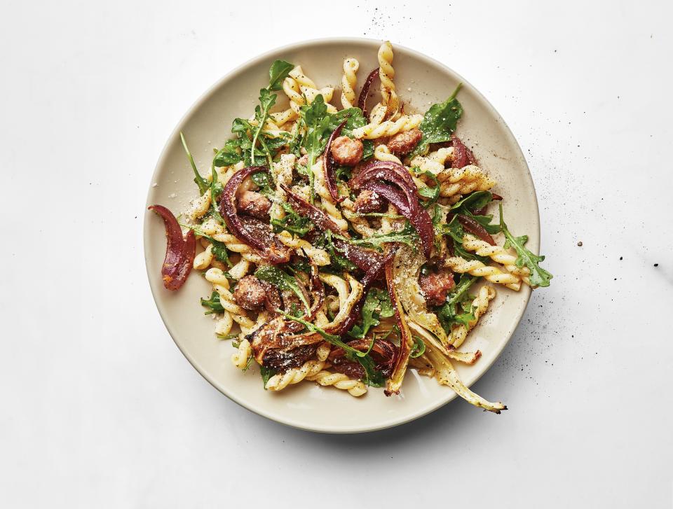 Pasta with Sausage and Arugula